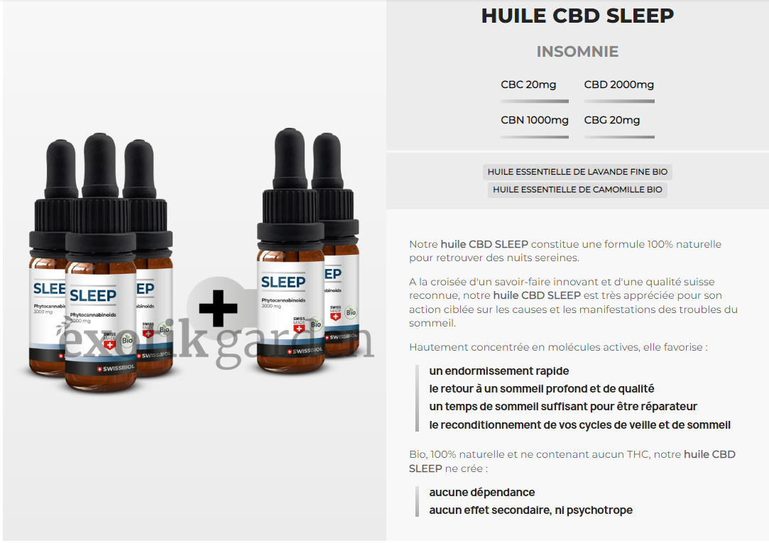 Huile cbd sleep achat