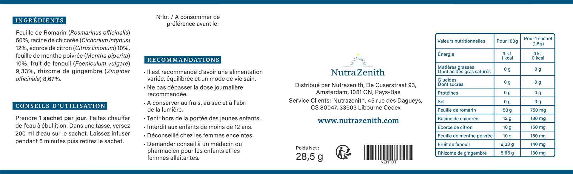Tisane pureté composition