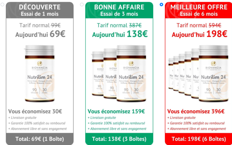 nutrilim 24 prix