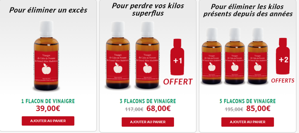 vinaigre slim prix