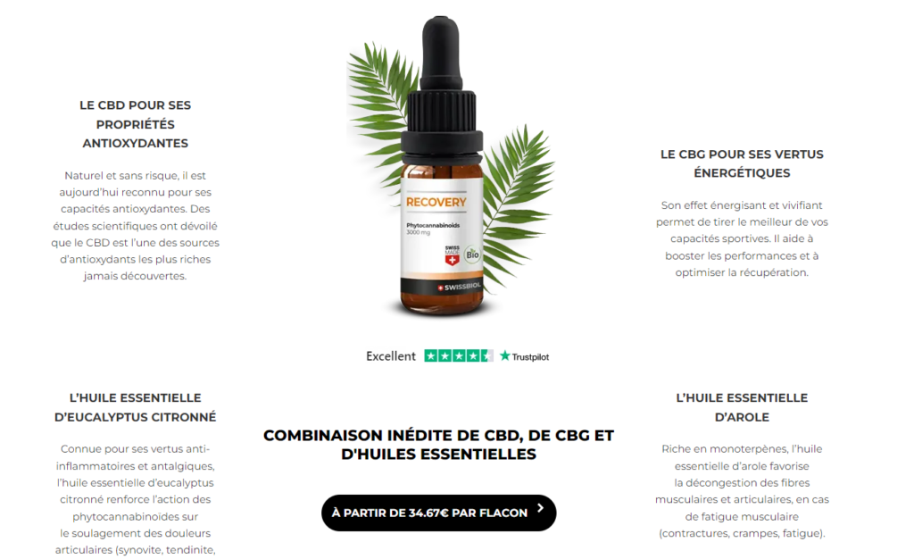 Huile cbd recovery avis