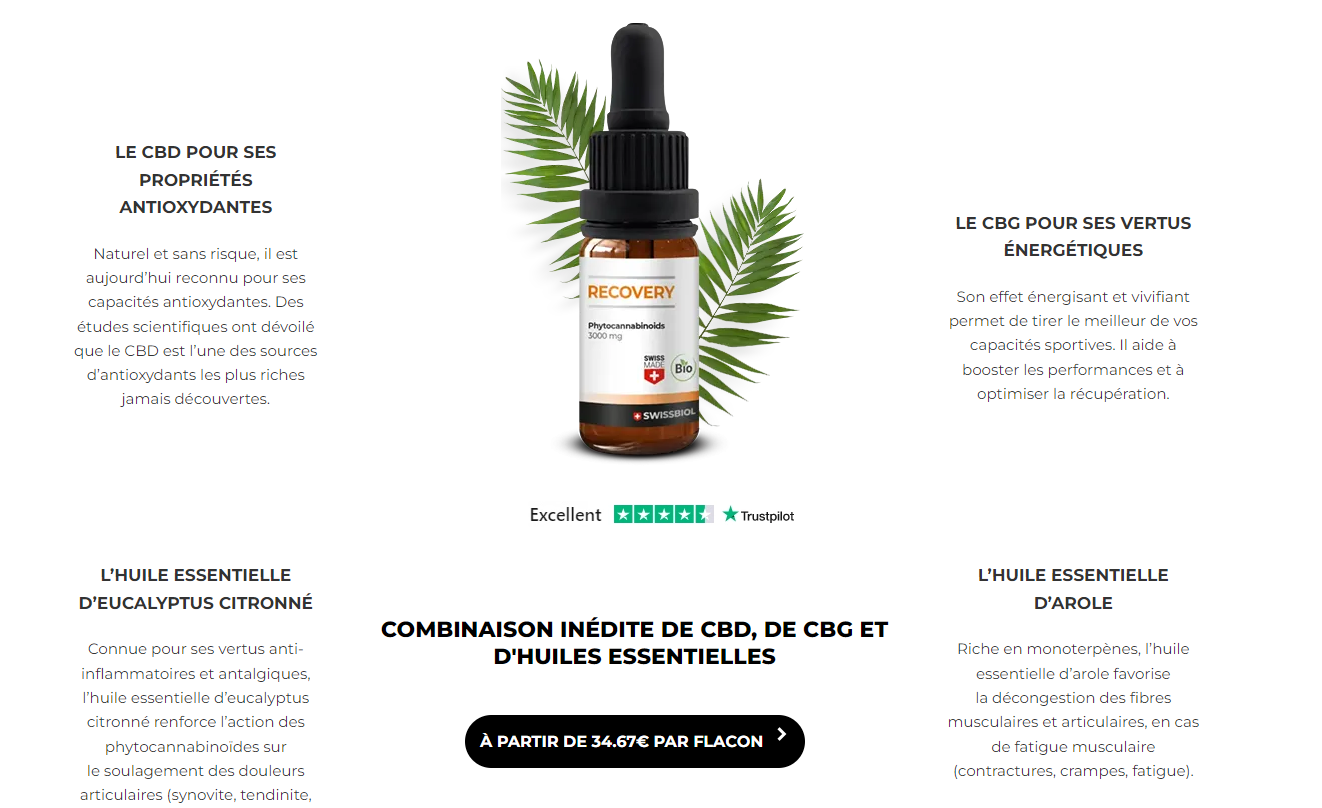 Huile cbd recovery avis