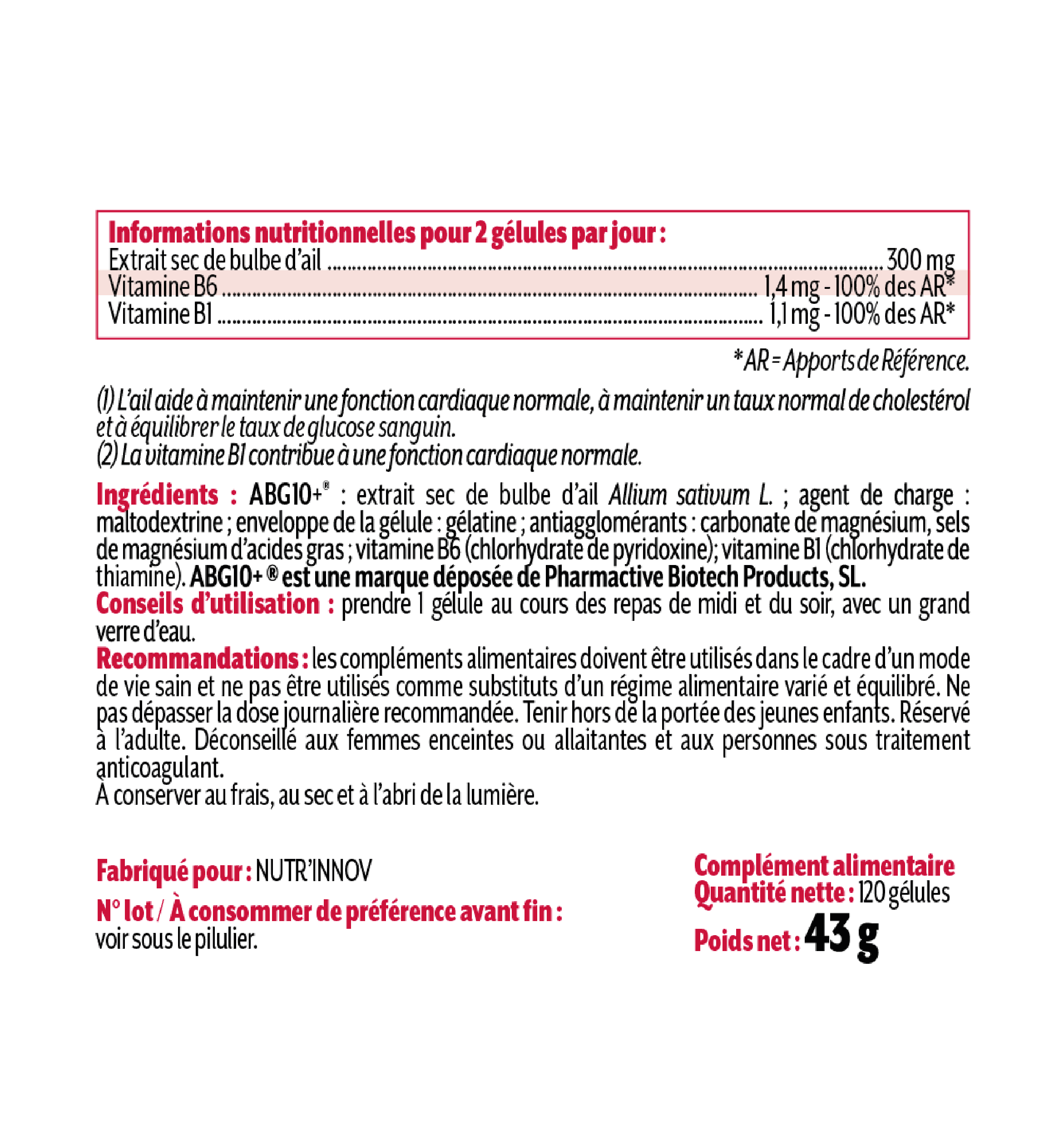 Ail noir premium composition