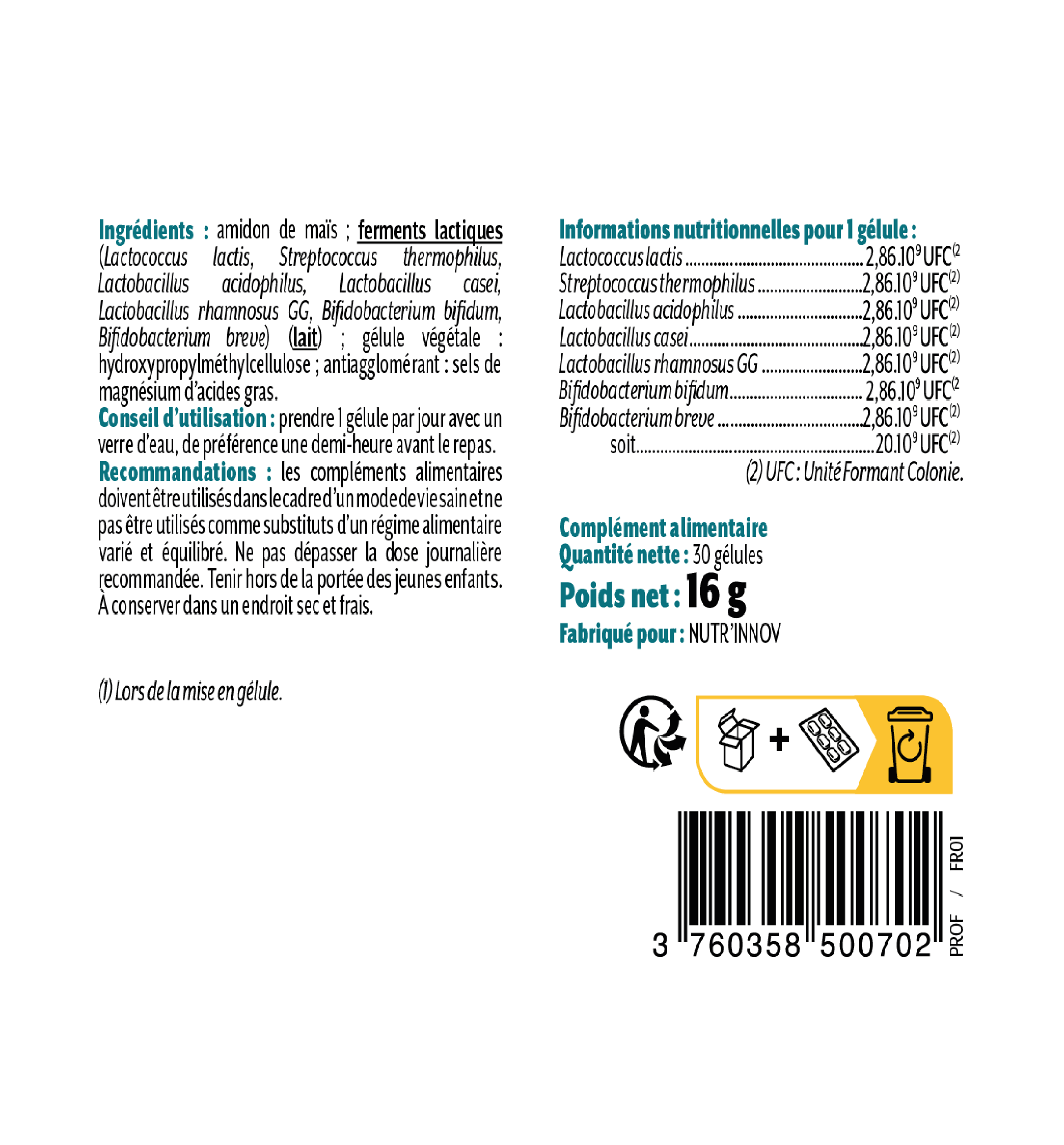 Probioflor composition