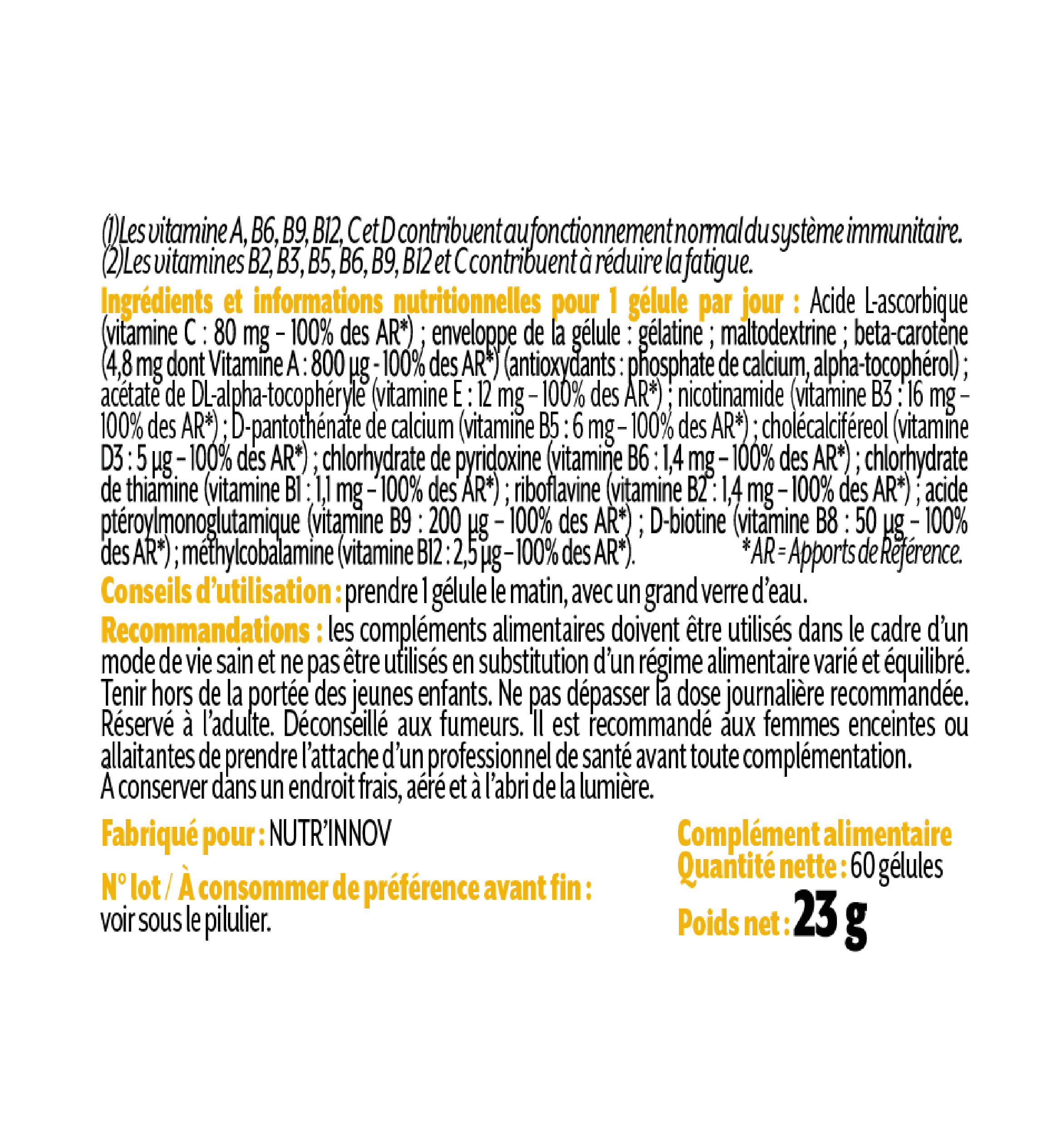 multivit 11 composition