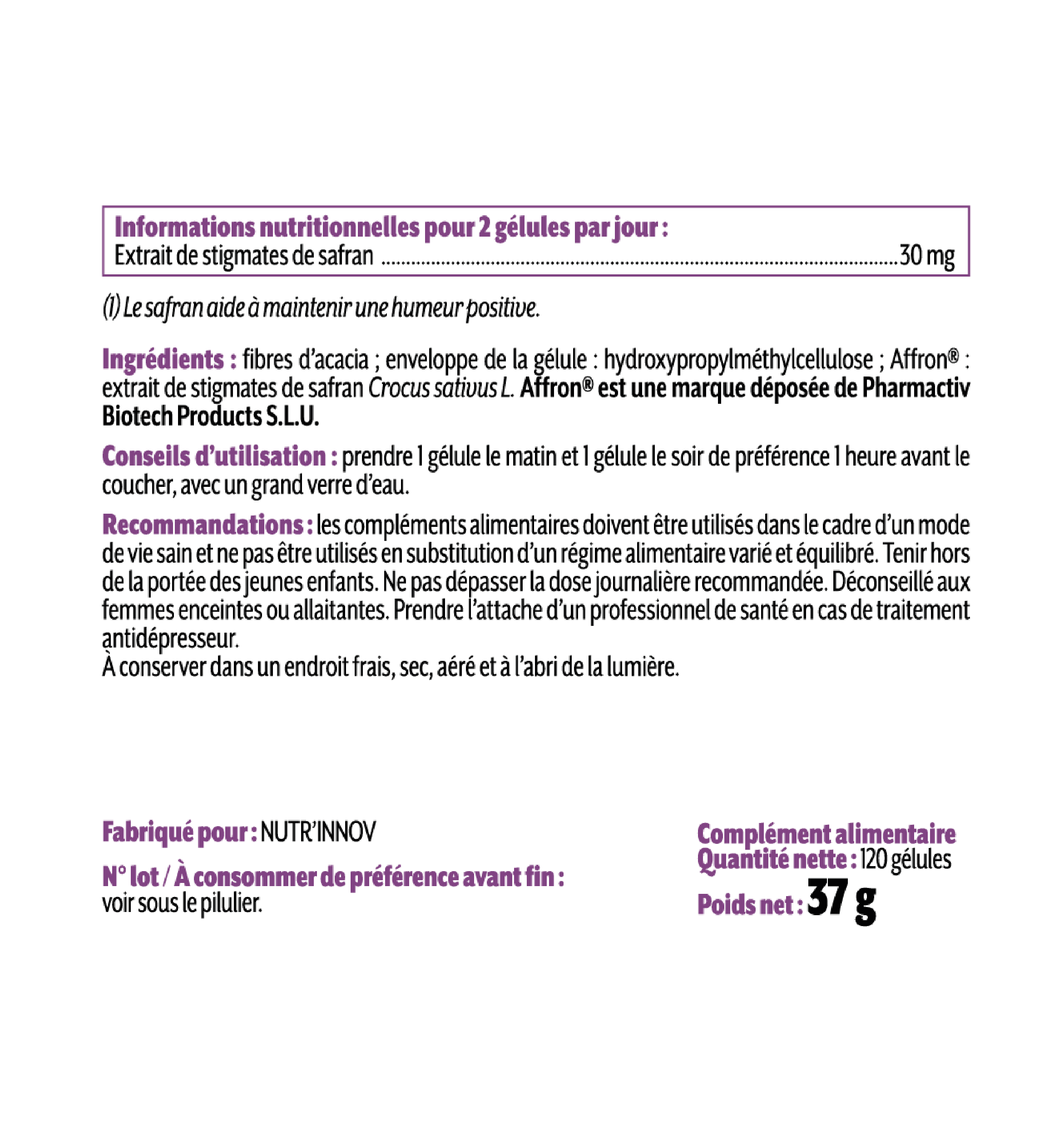 safran premium composition